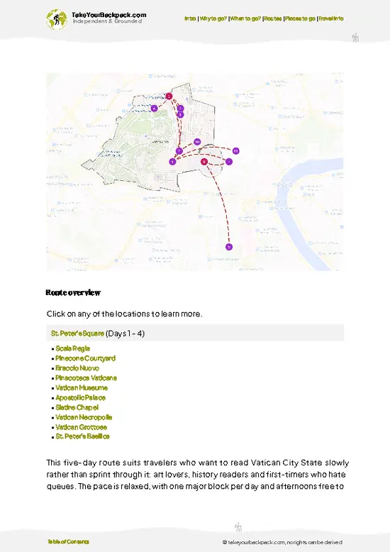 example page 4 from our offline Travel Guide for Vatican City State